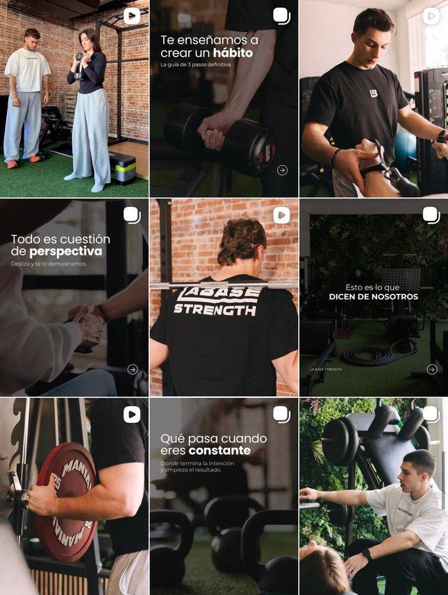 Instagram feed for La Base Strength created by Dalgo Studio